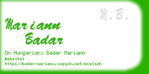 mariann badar business card